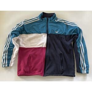Adidas Originals Track Jacket Retro Asymmetrical‎ Y2K Color Blocking Trefoil XL